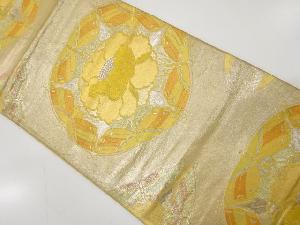 アンティーク　蝶に牡丹模様織り出し袋帯（材料）